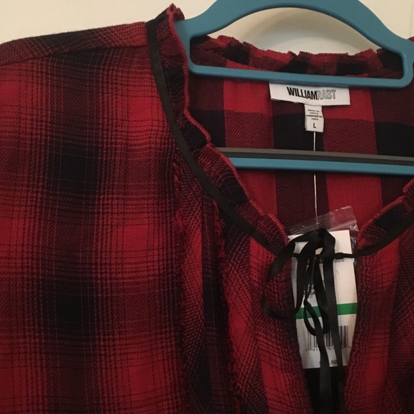 William Rast Atalia Plaid Raw Edge Dress L NWT - Picture 5 of 8